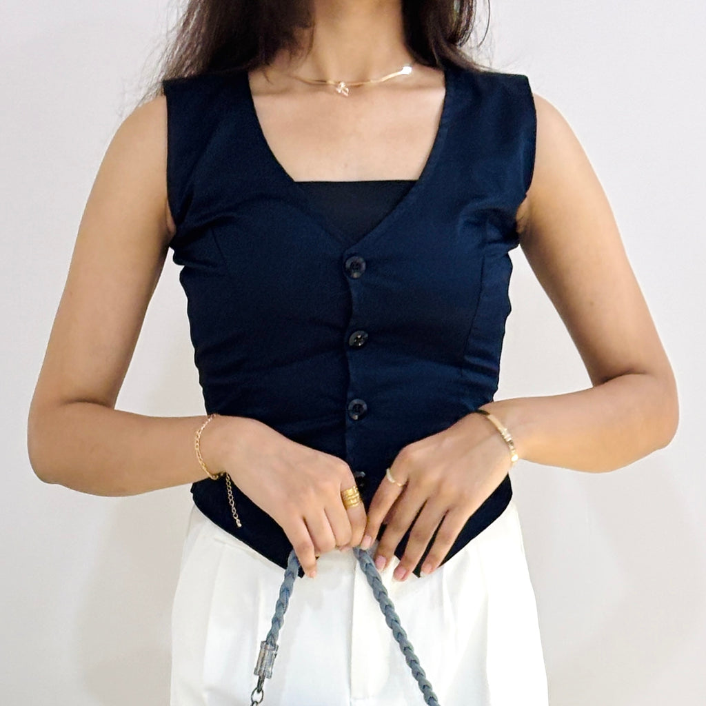 Midnight Muse V-Neck Vest